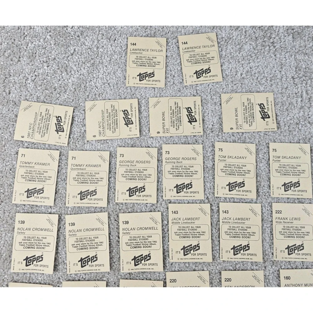 Topps 1982 NFL Football Lot of 36 Gold Coming Soon Stickers Marino, Taylor, etc